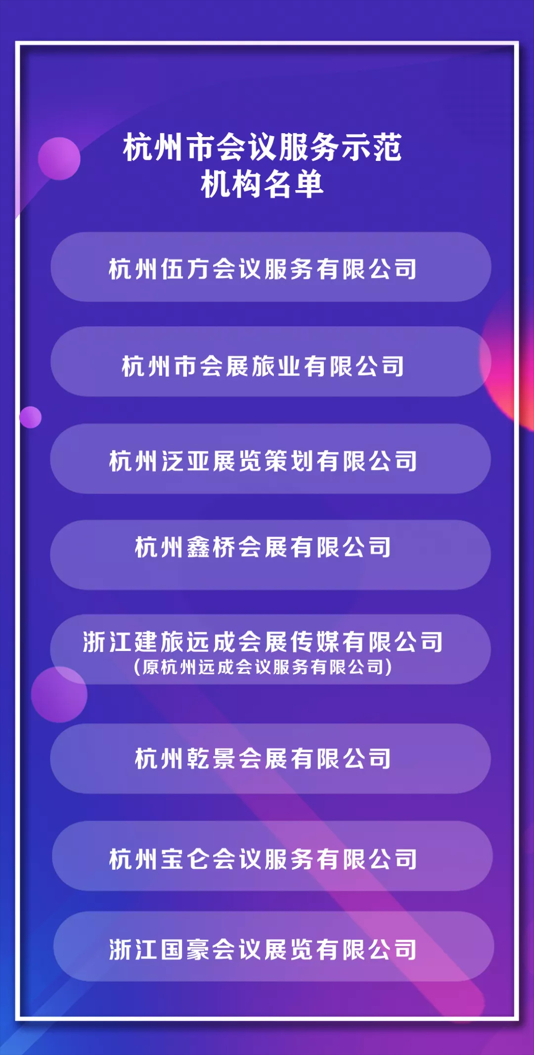 杭州會(huì)議服務(wù)示范機(jī)構(gòu)名單